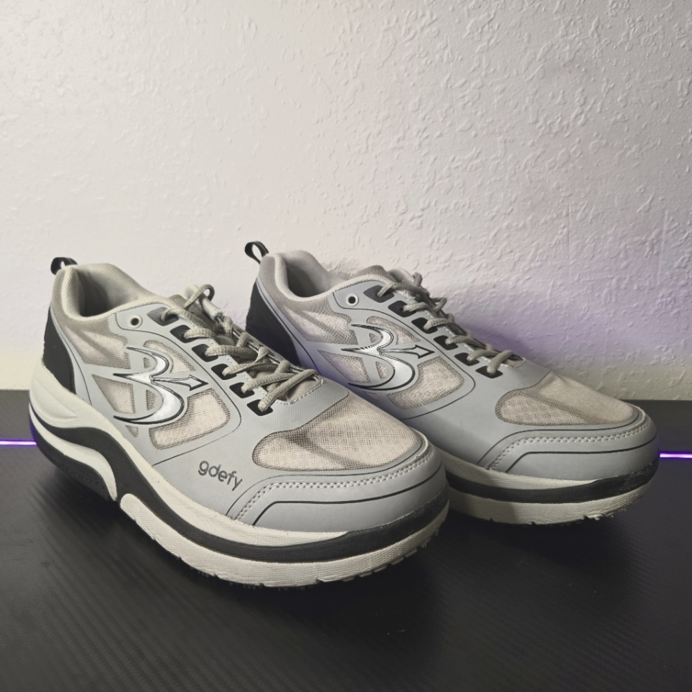 Gravity Defyer Gdefy Athletic Shoes Gray Black Walking Comfort Ortho Mens SZ 12